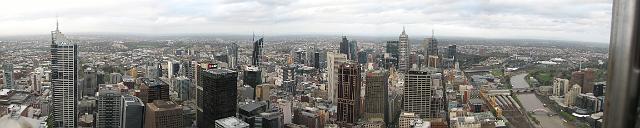 STITCH_5577 Panoramic view of the Melbourne CBD from Rialto Tower