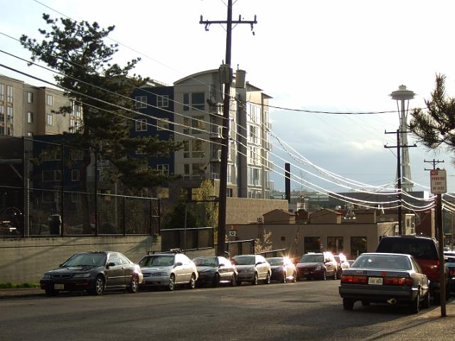 DSCF0603 View of a nearby street with the Space Needle