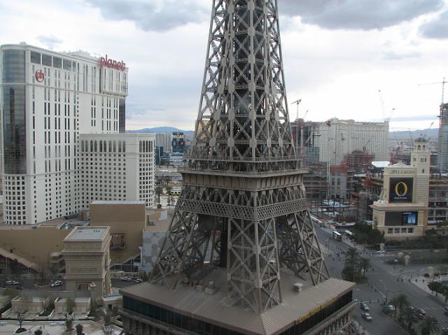 IMG_4212 The view from our room at Bally's.  This is looking south at the Paris and Planet Hollywood hotels.