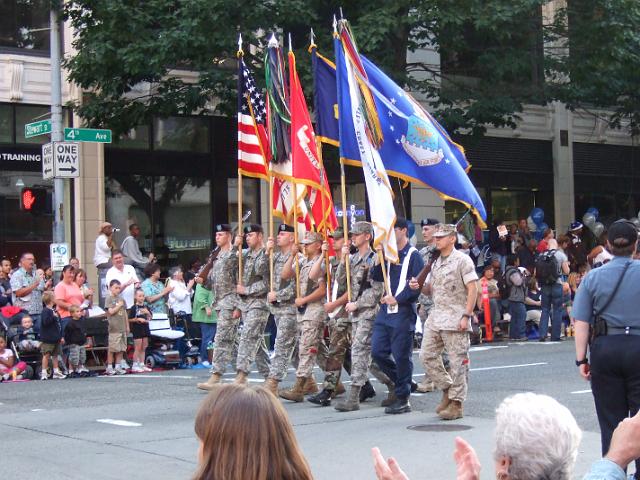 DSCF1809 United States Armed Forces with flags.